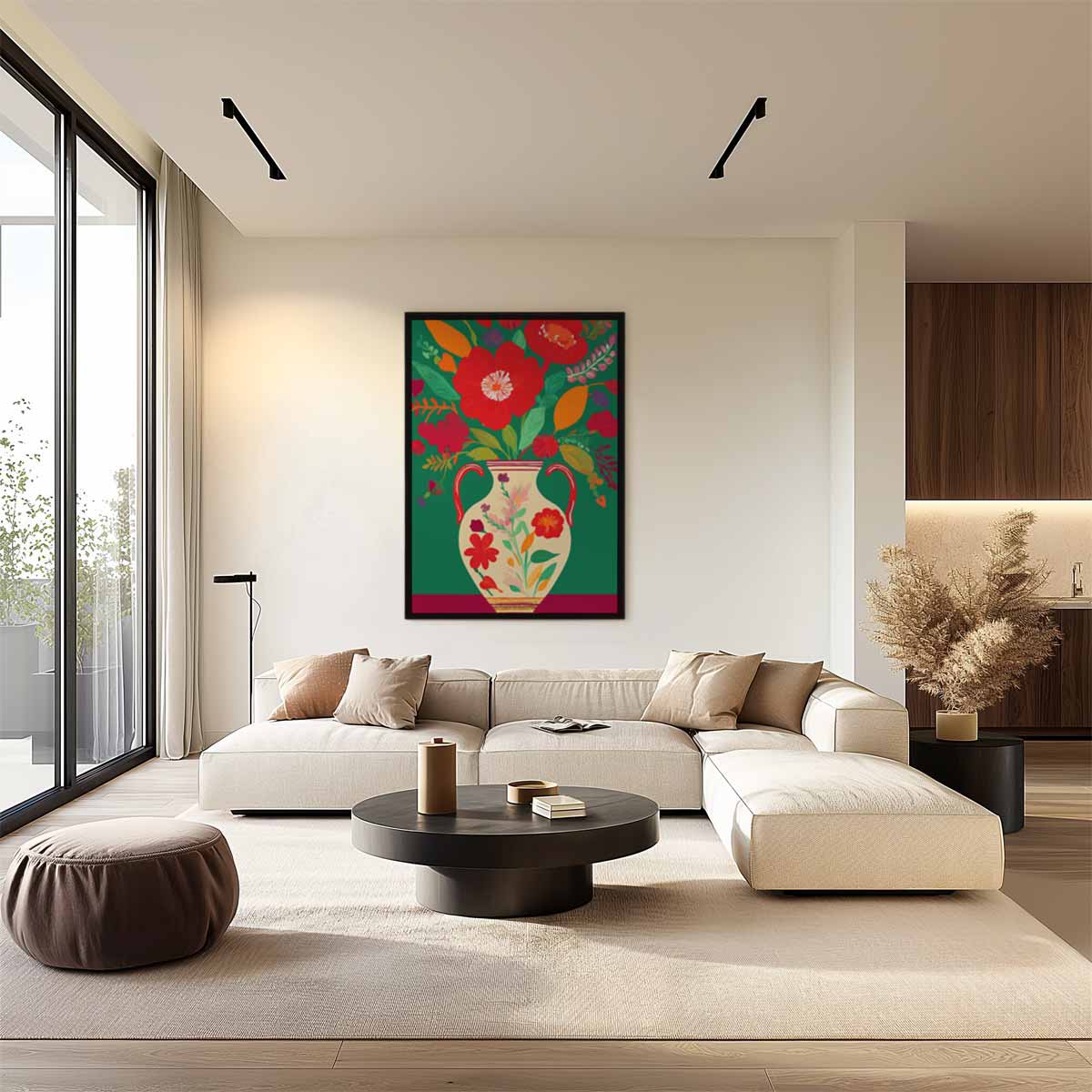 Bloemrijke Kleurenpracht – staand kunstwerk voor modern interieur