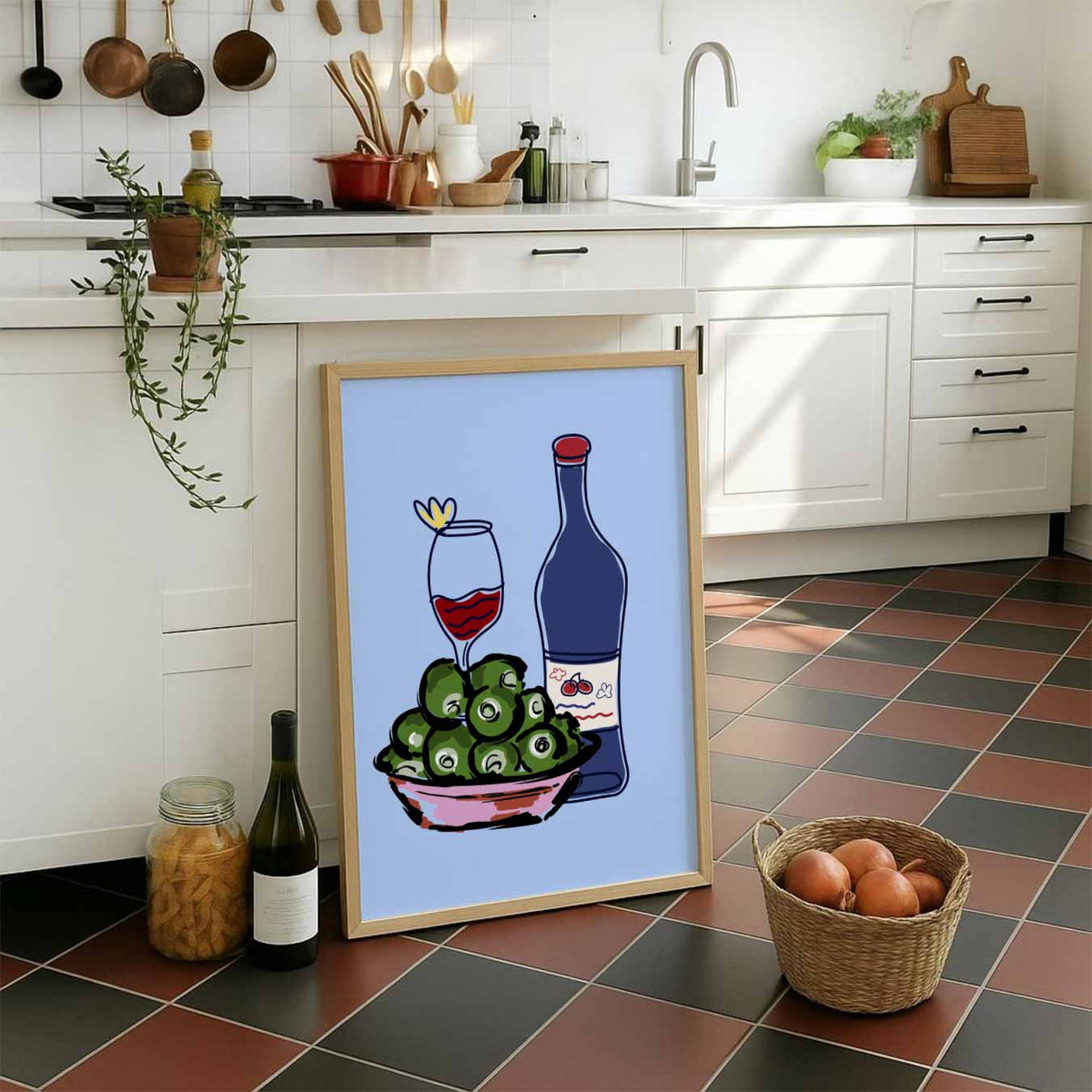 Gezellige Borrel Avond – staande muurposter voor keuken of eethoek