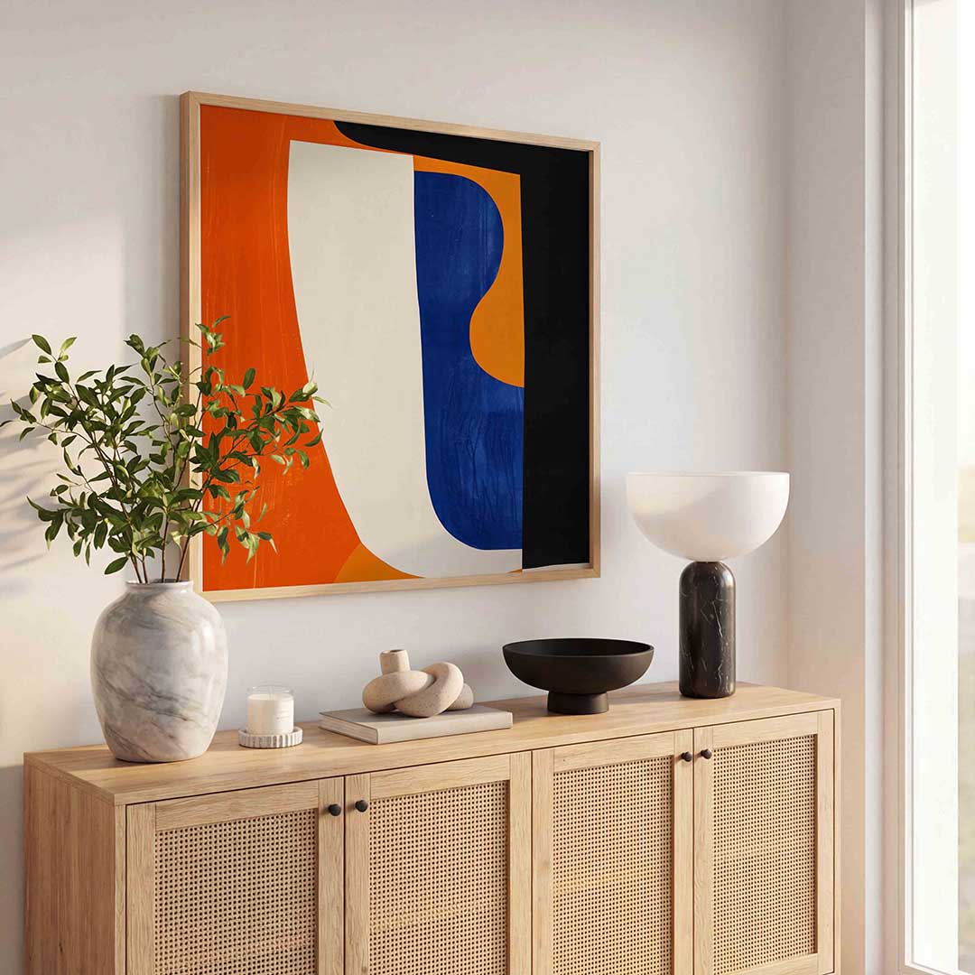 Abstracte vormen – kunst en design poster in vierkant formaat