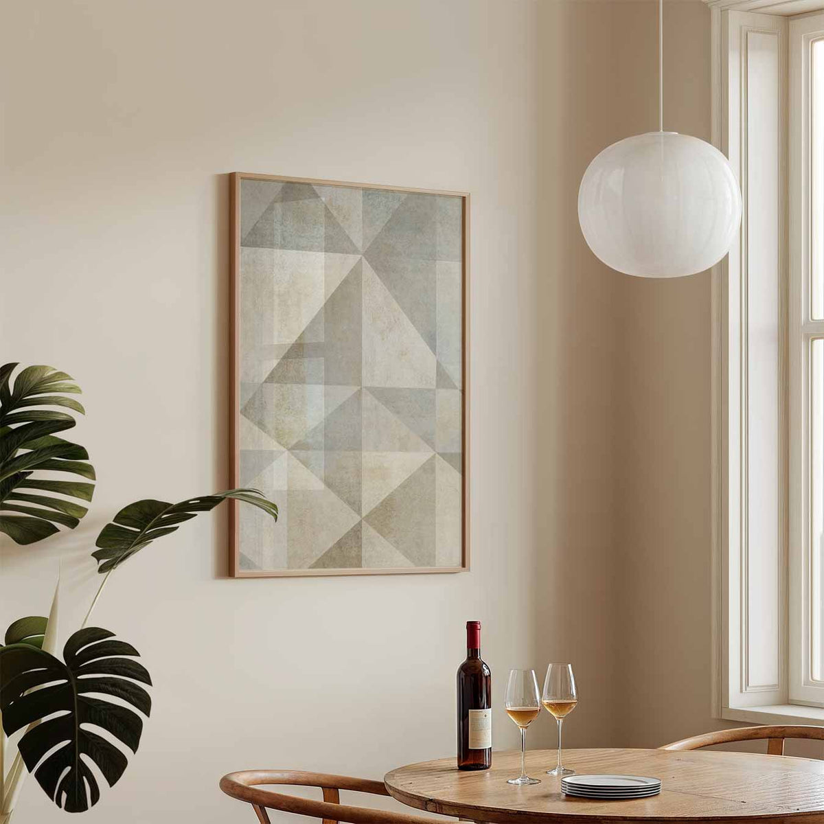 Geometrische Elegantie – staande Popart wanddecoratie van WallArtistic