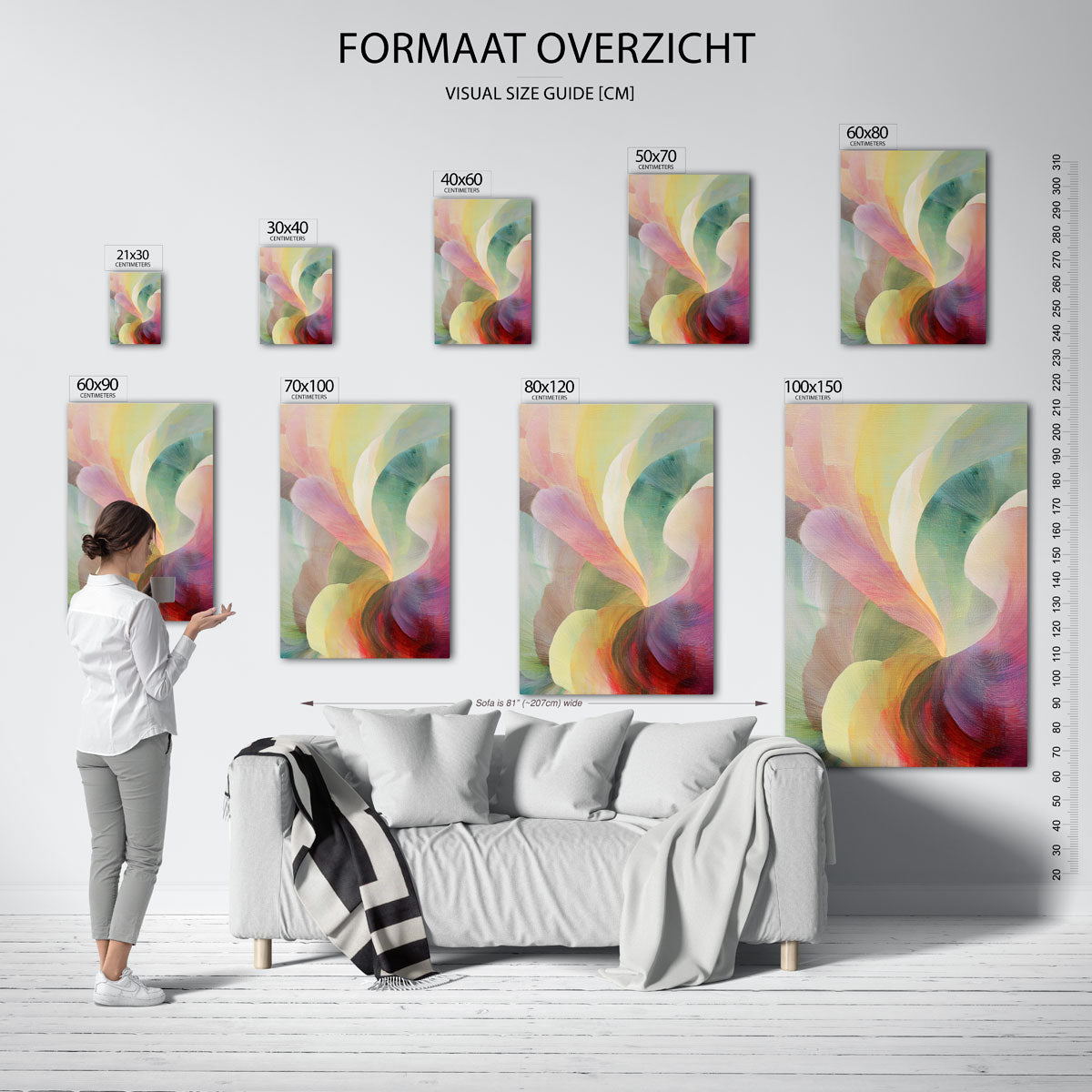 Abstracte vormen – staande muurposter met abstracte vormen