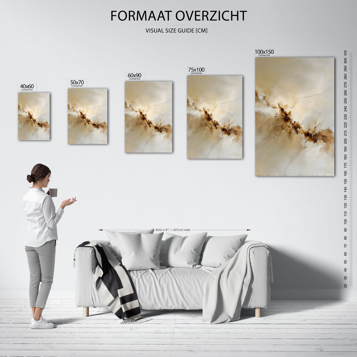 Organische lijnen – staande wanddecoratie van WallArtistic