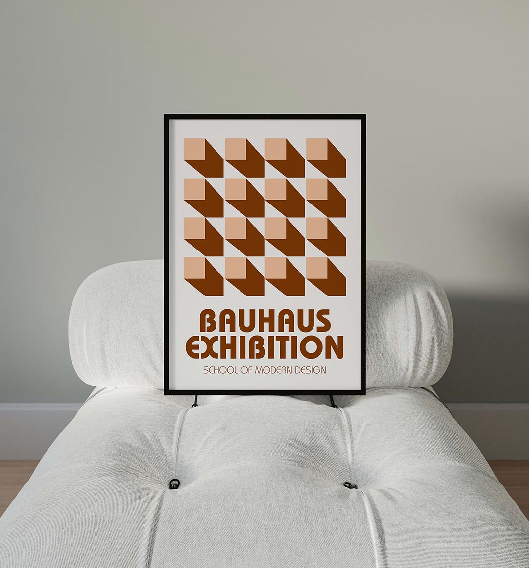 Vorm en schaduw – moderne Bauhaus wandkunst als poster