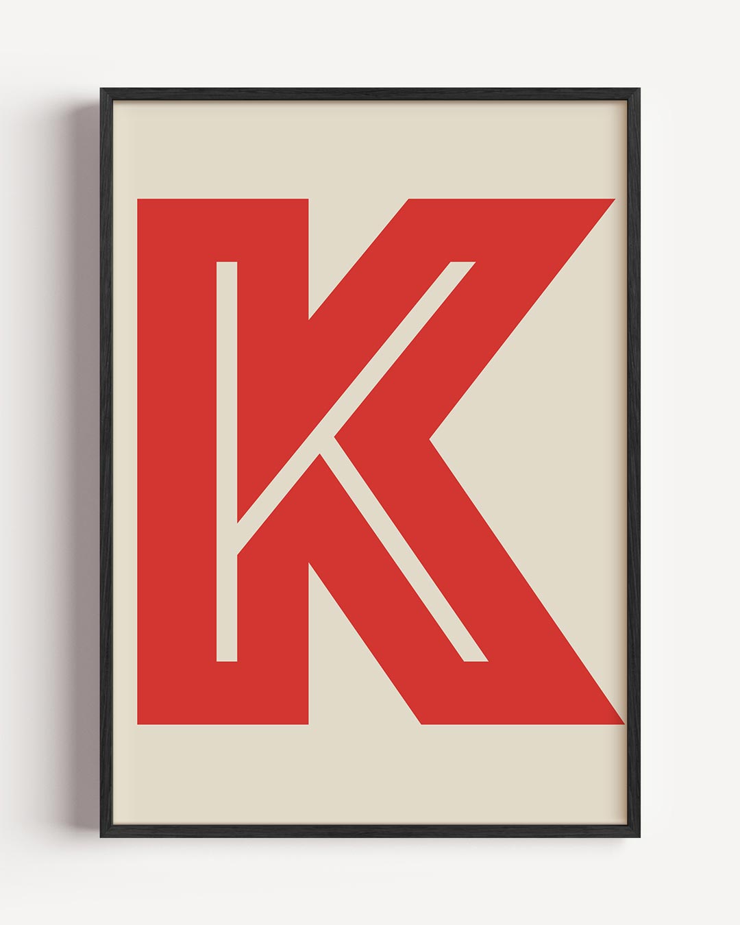 Stijlvolle K-Monogram – zomer portret poster als wanddecoratie