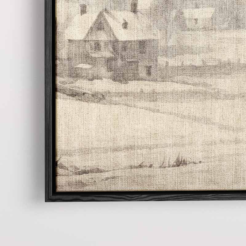 Winterse Rustieke Idylle – staand kunstwerk voor modern interieur