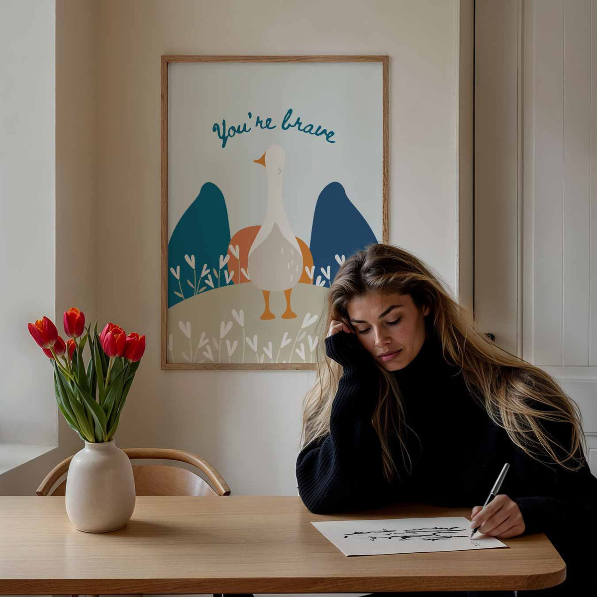 Dappere Gans – staande muurposter voor de kinderkamer