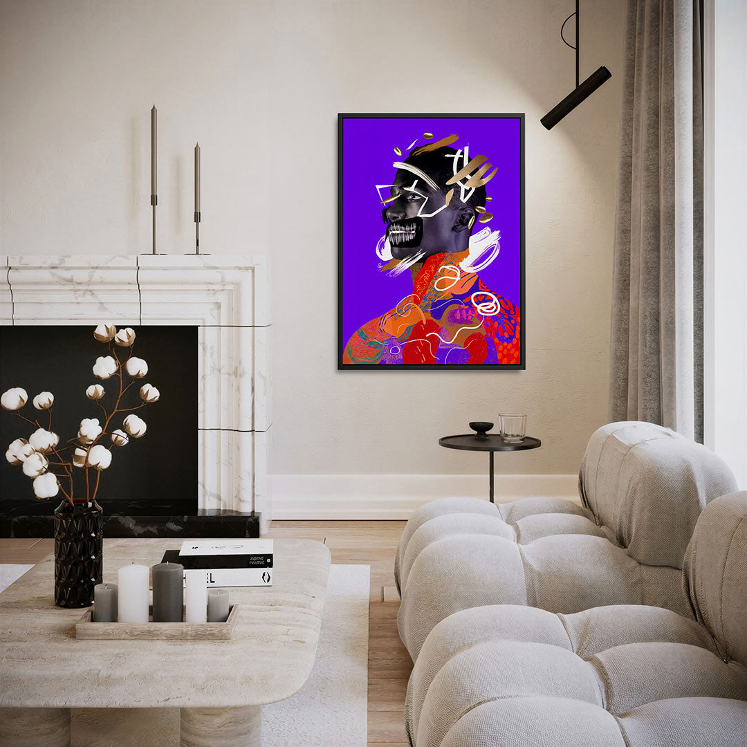 Gezichtscompositie – moderne staande wandkunst