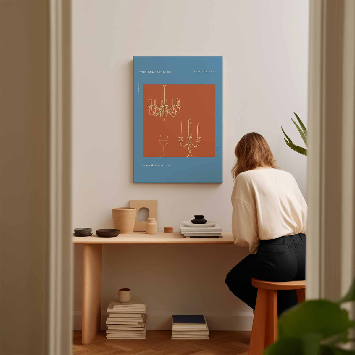 The Sunday Club Wanddecoratie – modern portret kunstwerk van WallArtistic