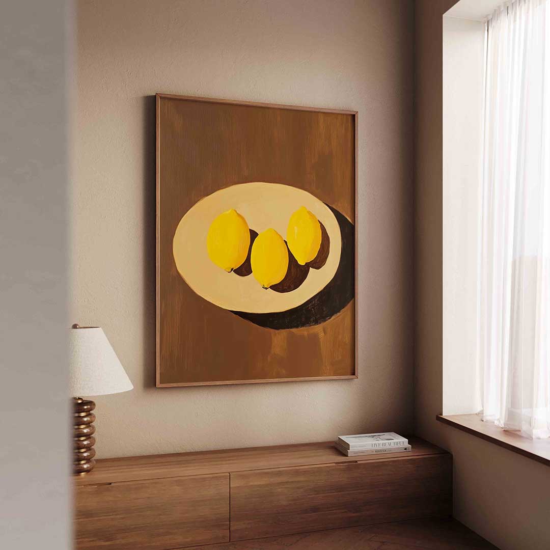 Citroenen op schaal – tropische wandkunst als portret poster