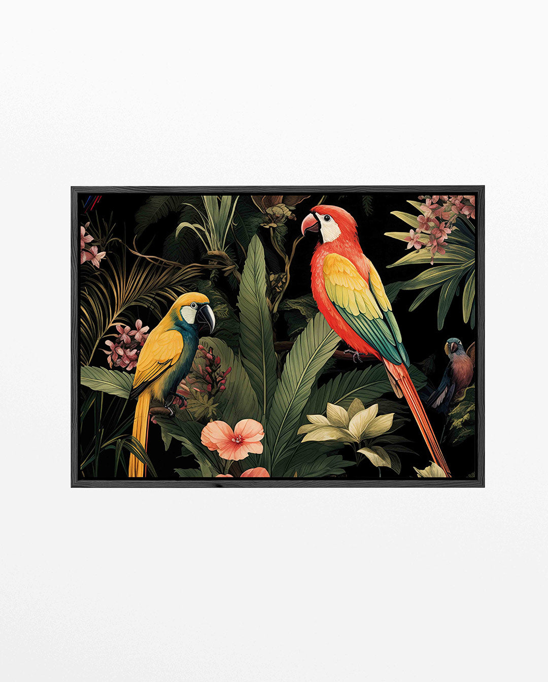 Tropische vogels – liggend jungle kunstwerk