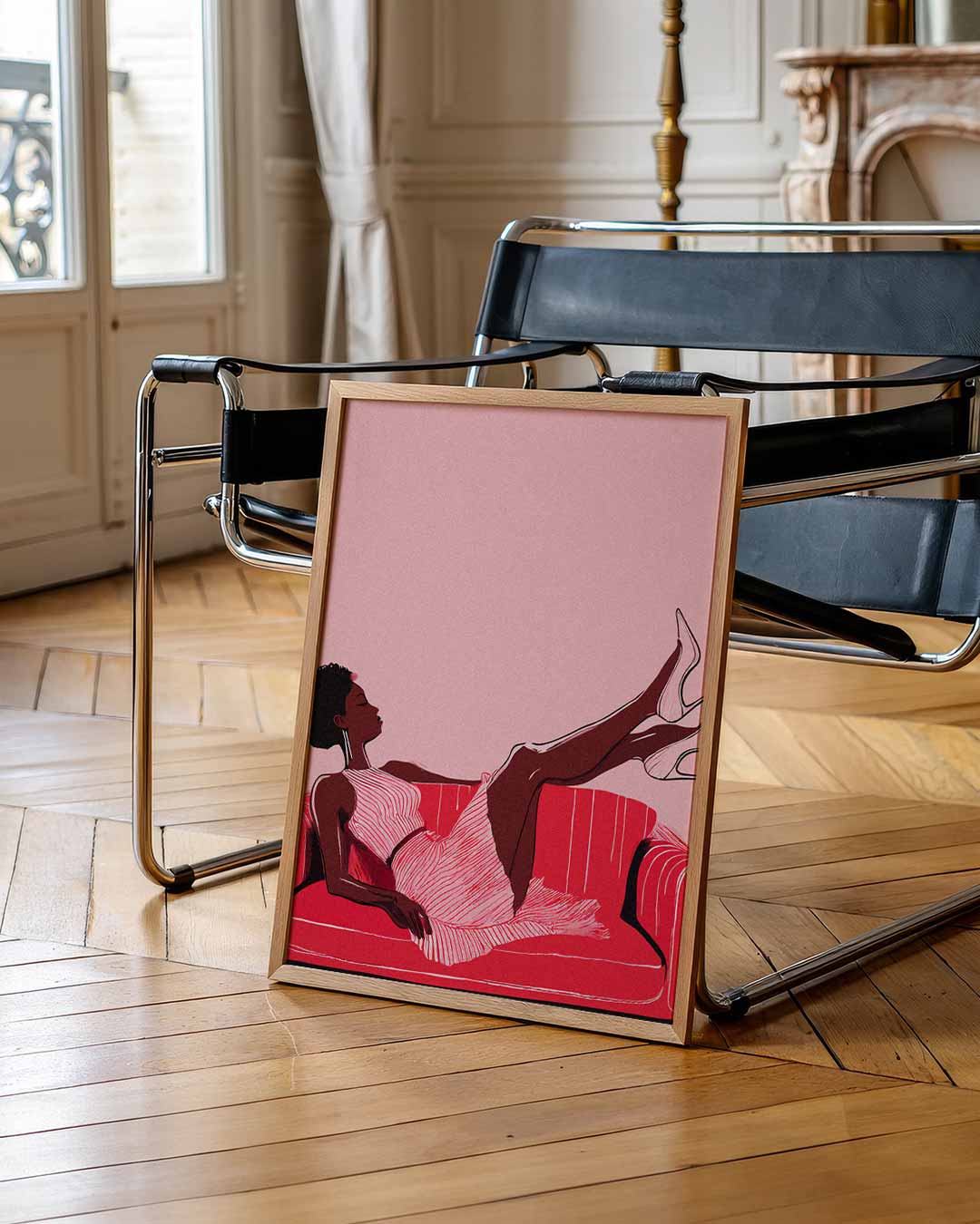 Sierlijke Lounge Vibes – urban poster in staand formaat