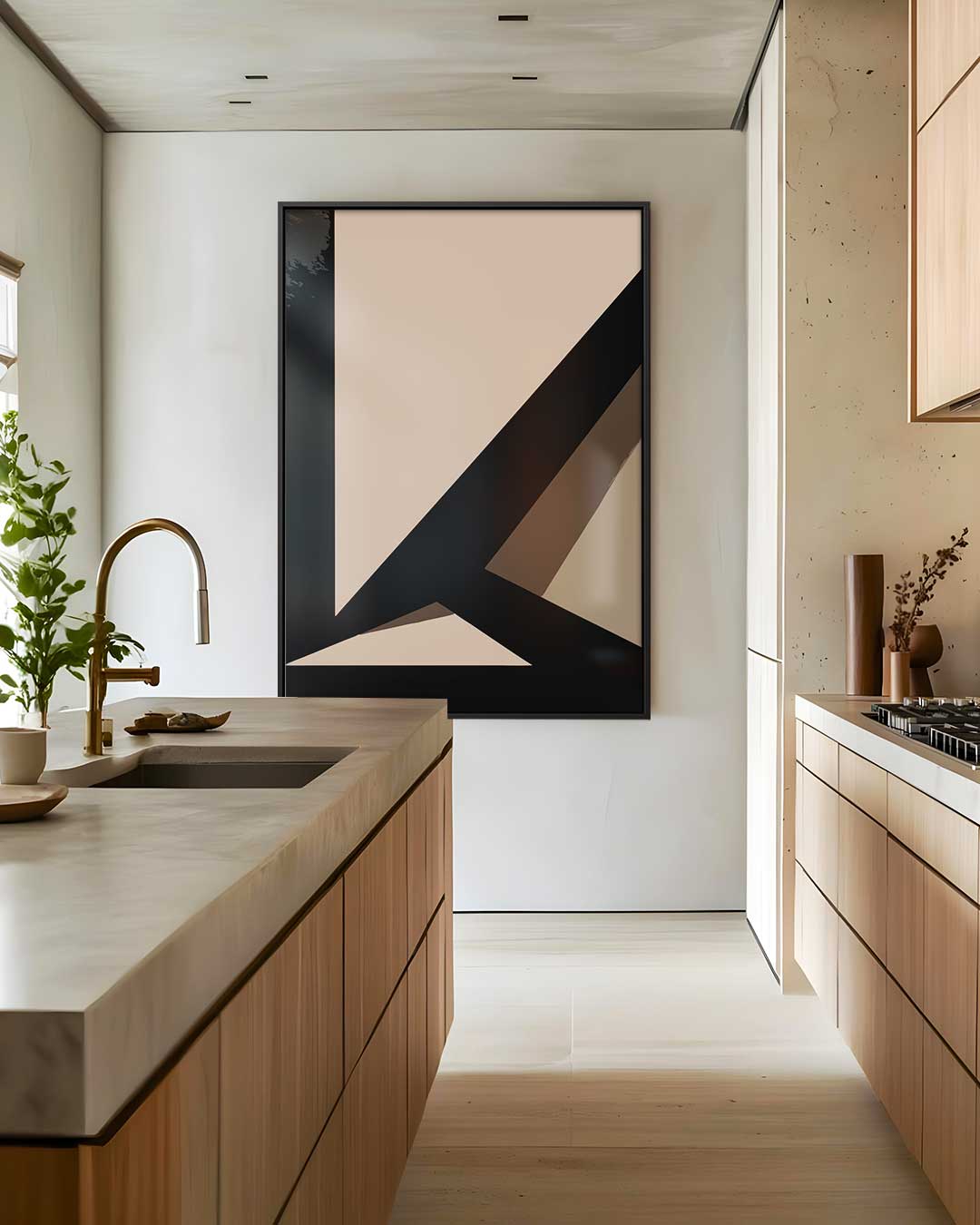 Abstract Geometrisch Schouwspel – dibond wanddecoratie in staand formaat