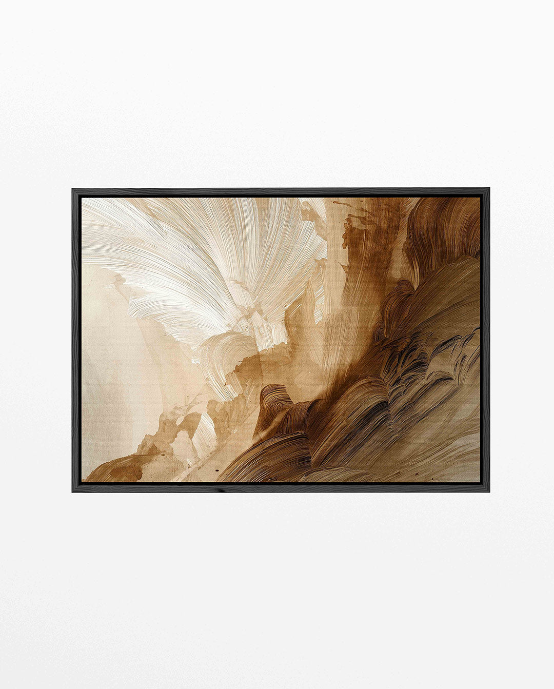 Organische borstelslag – liggend abstract kunstwerk