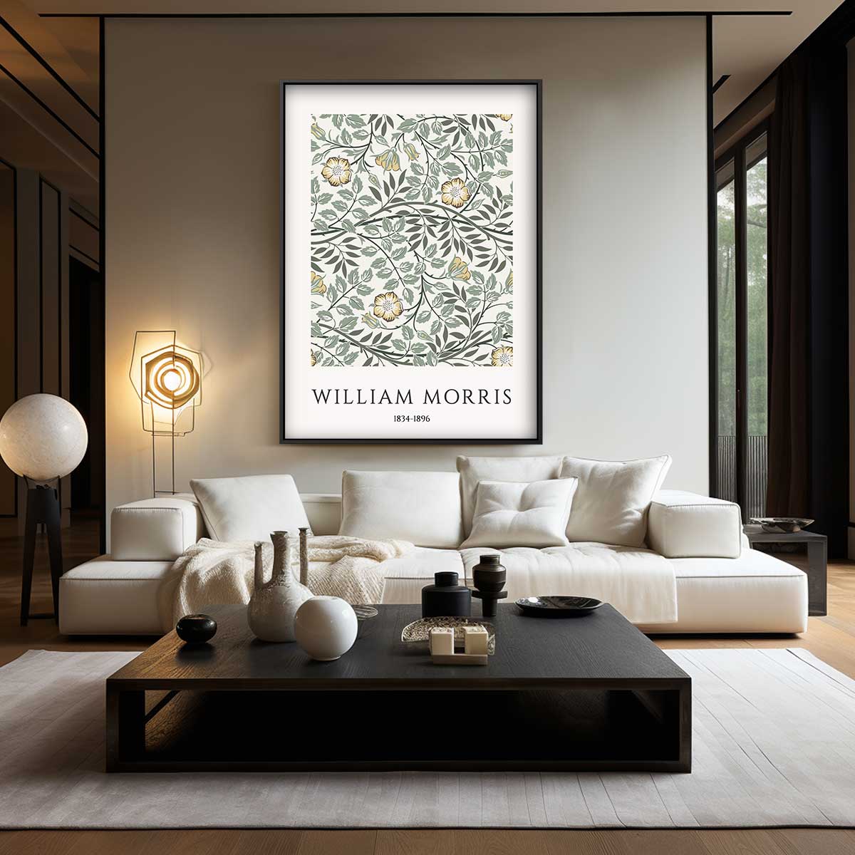 Bloemenpracht van William Morris – staand kunstwerk voor modern interieur