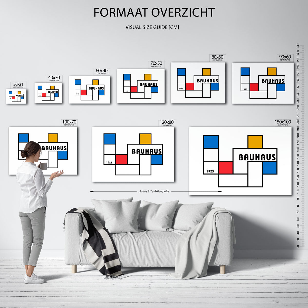 Vormen en vlaken – Bauhaus poster als geometrische wanddecoratie