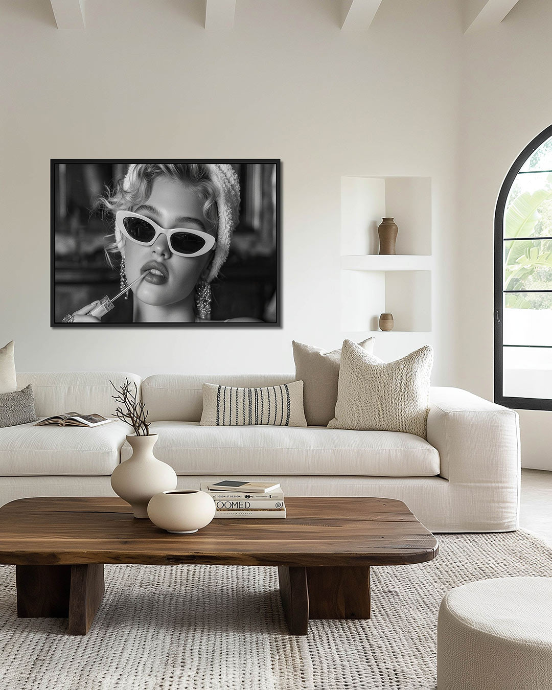 Zwart wit portret – wanddecoratie in interieur