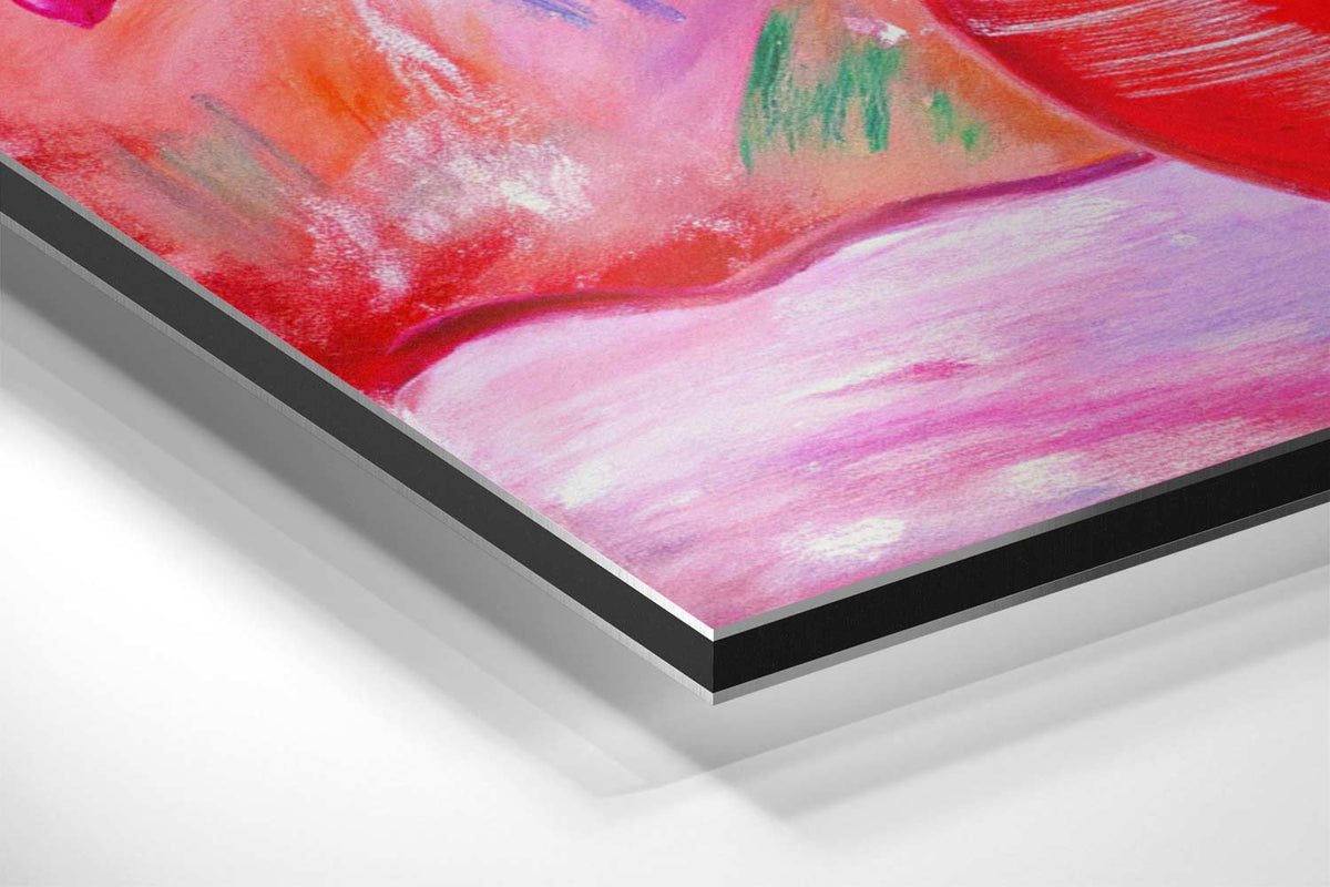 Kleurrijke Tulpen in Rode Vaas – modern portret kunstwerk van WallArtistic