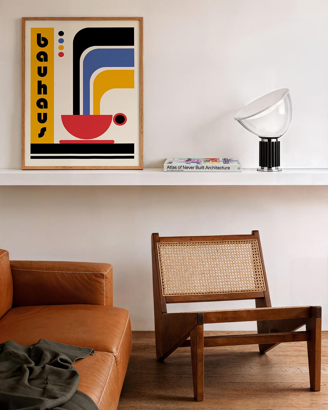 Kleurvlakken en lijnen – staande Bauhaus poster voor aan de muur