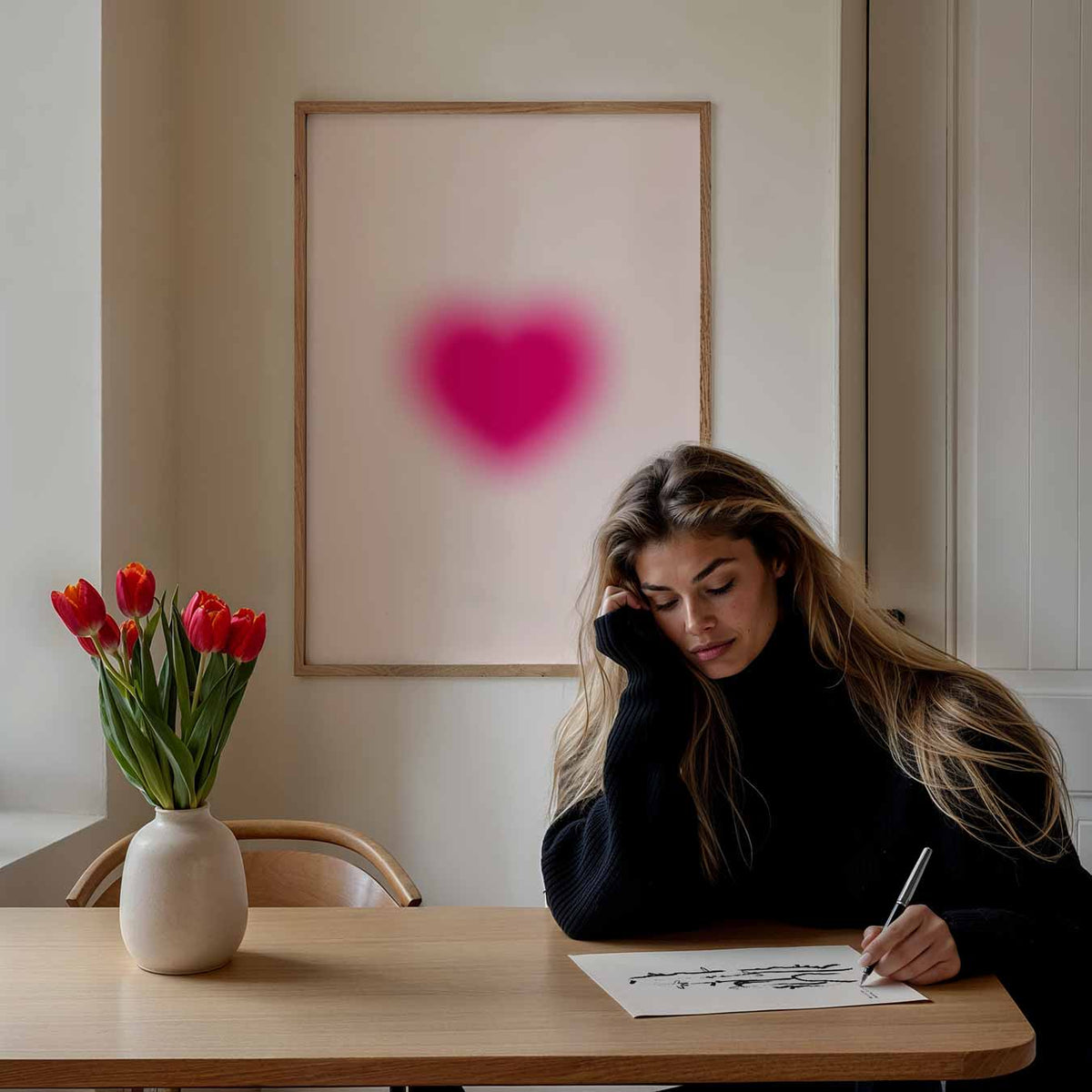 Roze Hart – mindful portret poster, afbeelding 7
