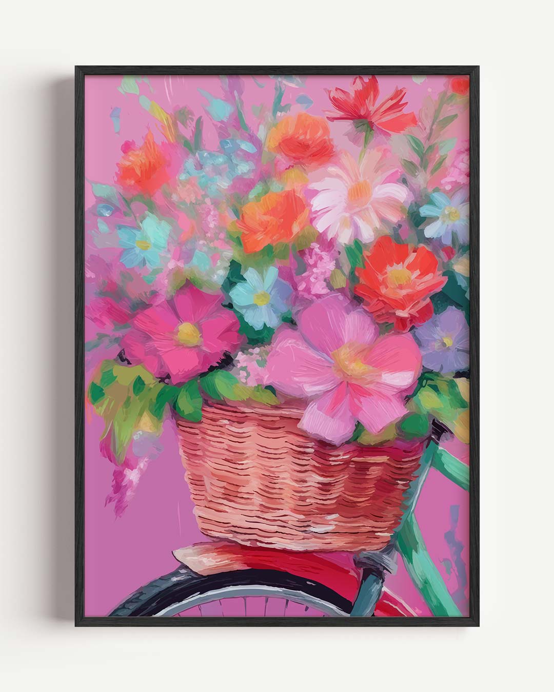 Bloemenfiets – bloemen portret poster als wanddecoratie