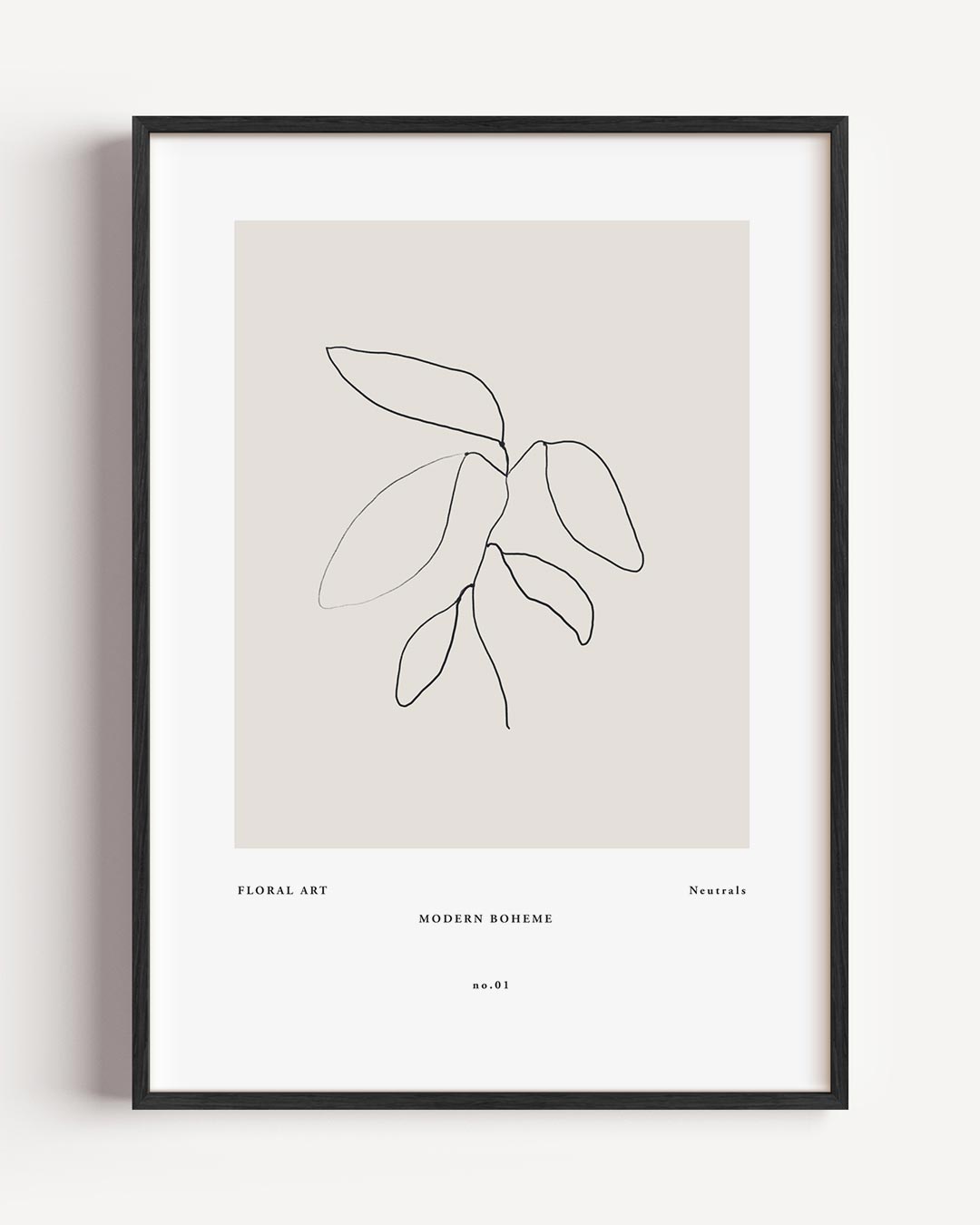 Moderne Boheemse Bloemlijntekening – boheme portret poster als wanddecoratie