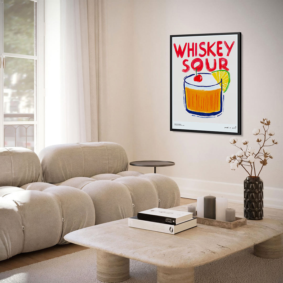 Vrolijke drank illustratie – kunstwerk als stijlvolle wanddecoratie