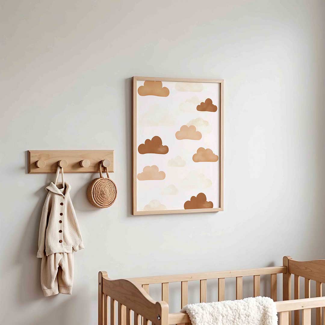 Wolkenpatroon – kinderposter in staand formaat