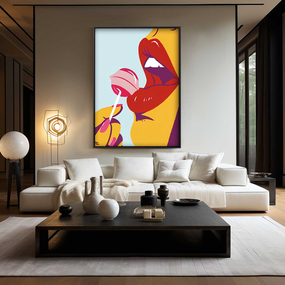 Lipstick Lollipop – staand kunstwerk voor modern interieur