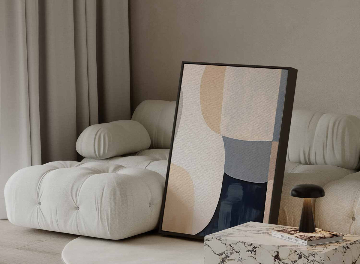 Abstracte Harmonie in Aardetinten – dibond wanddecoratie in staand formaat