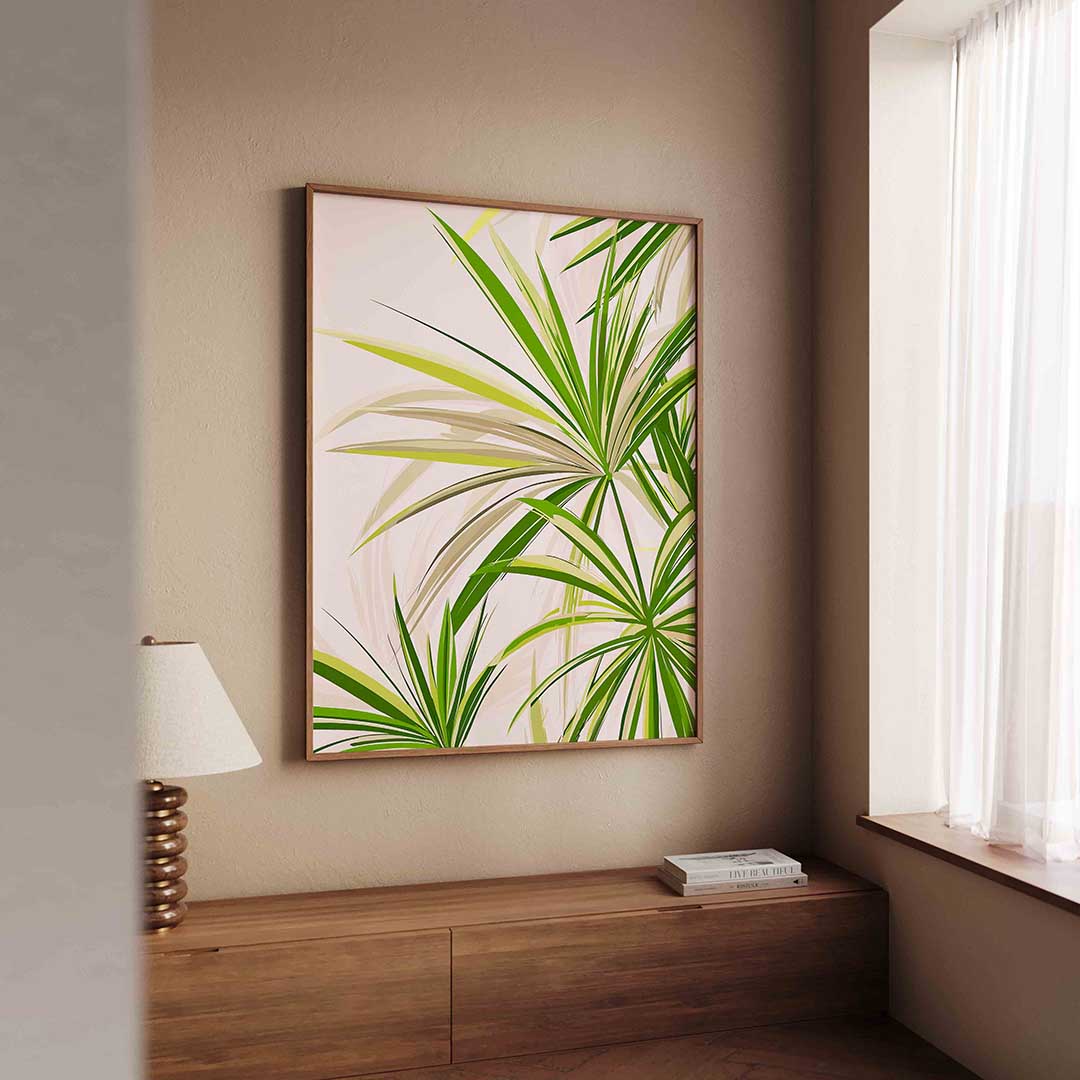 Groene bladeren – tropische wandkunst als portret poster