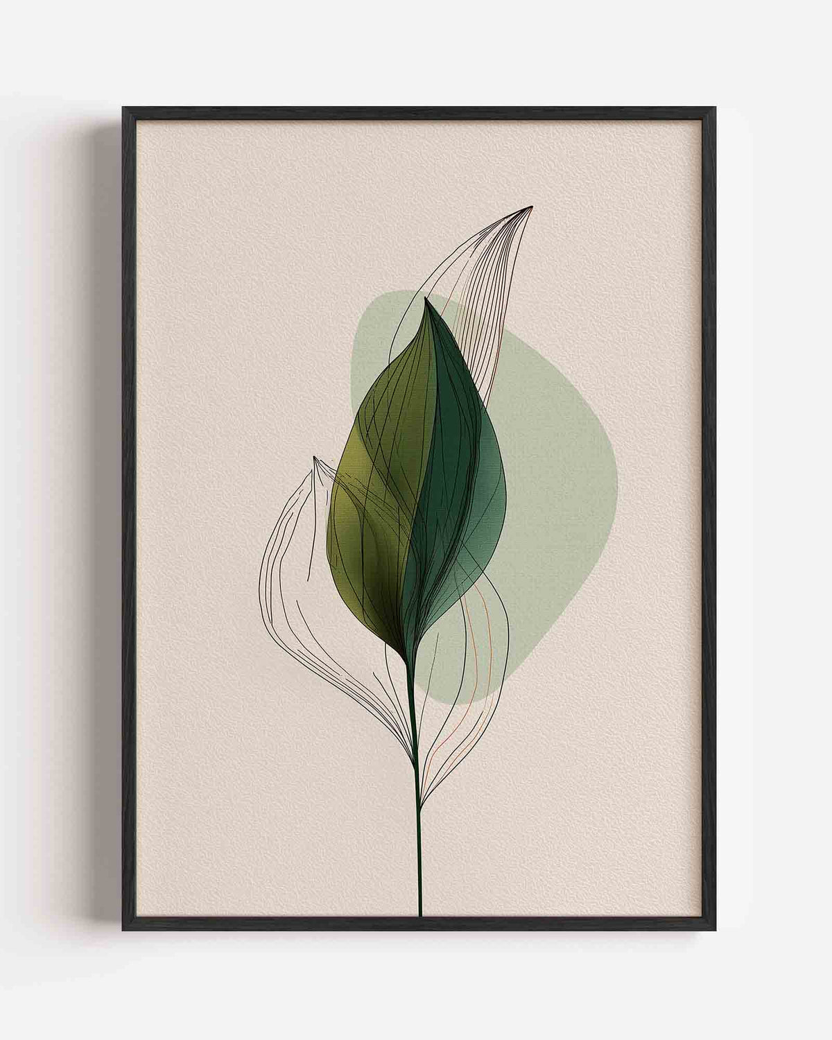 Groene bladeren – abstracte portret poster als wanddecoratie