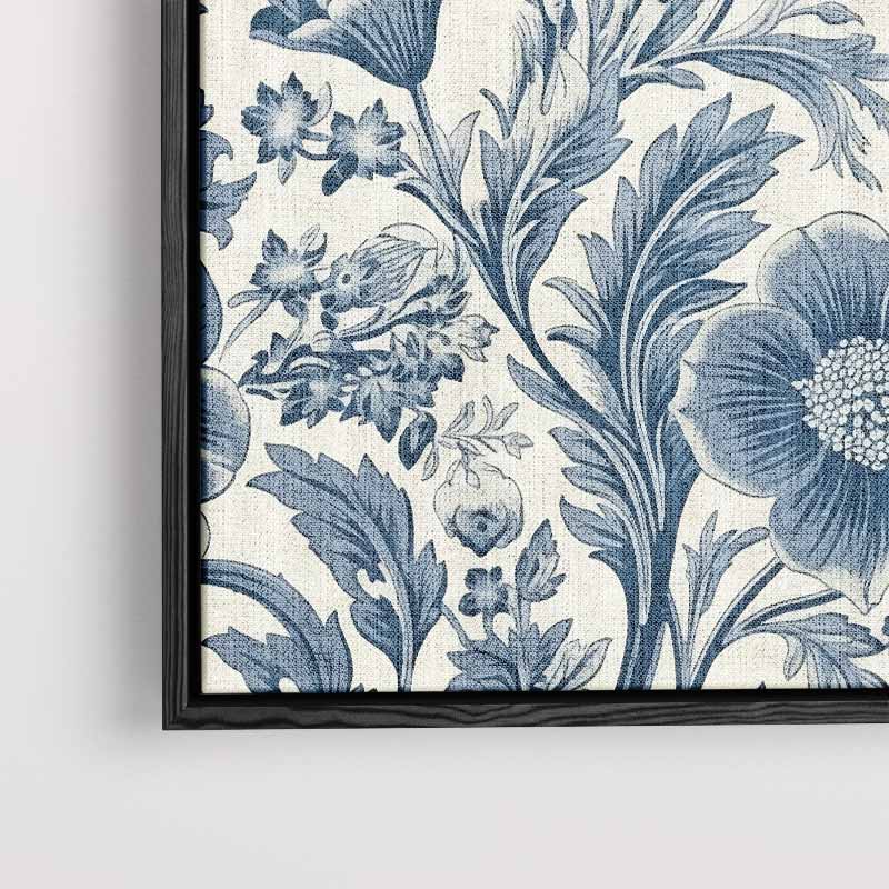 Bloeiend Blauw Wandtapijt – staand kunstwerk voor modern interieur