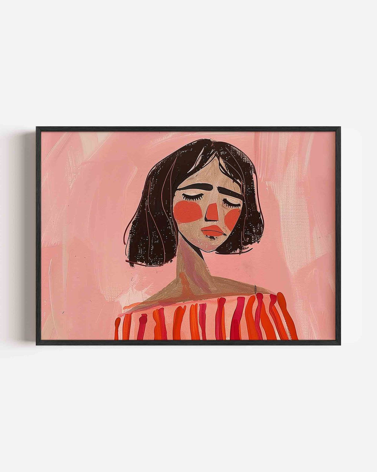 Vrouw met gesloten ogen – vrouwelijk portret als landscape poster