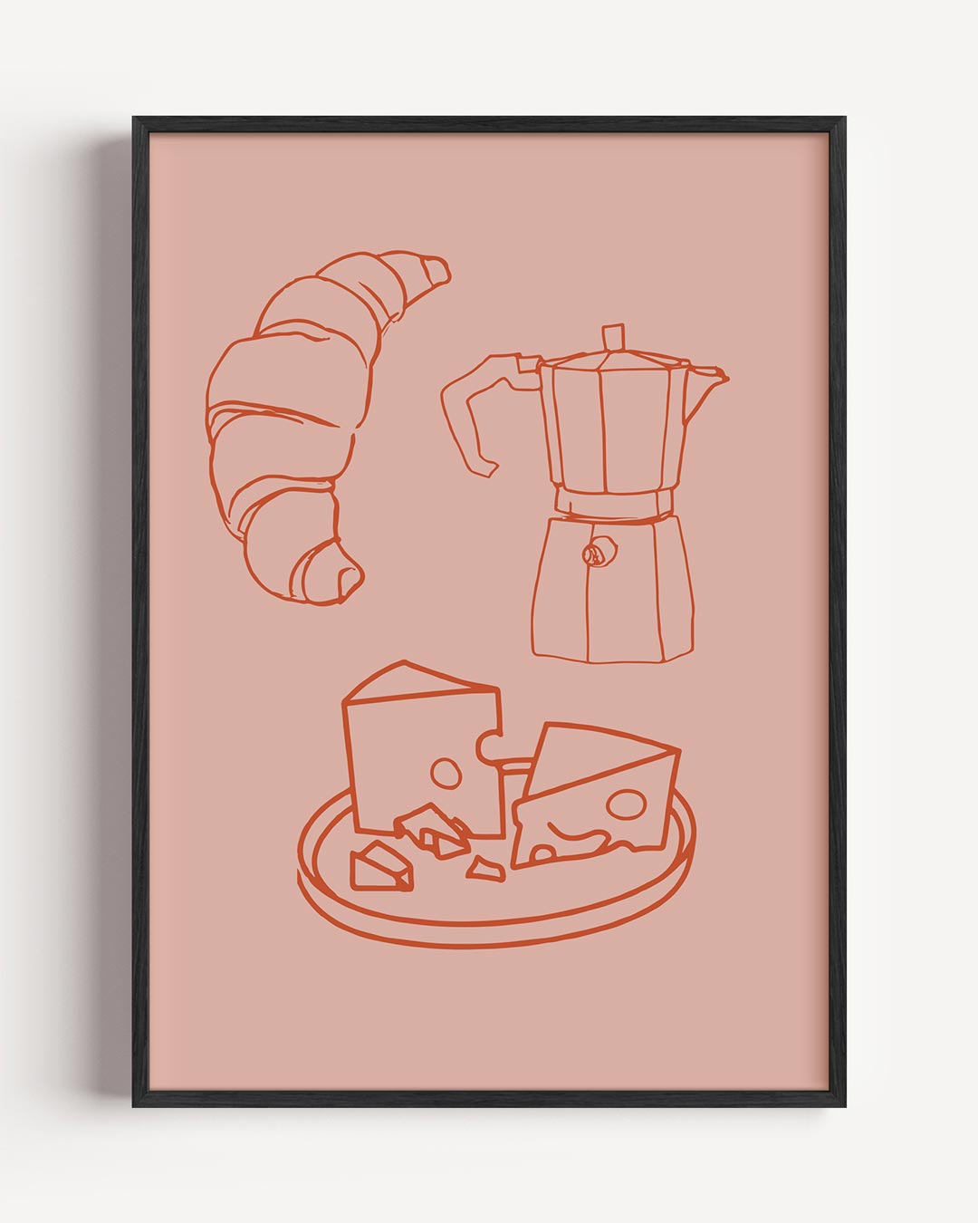 Franse Ontbijt Illustratie – keuken portret poster als wanddecoratie