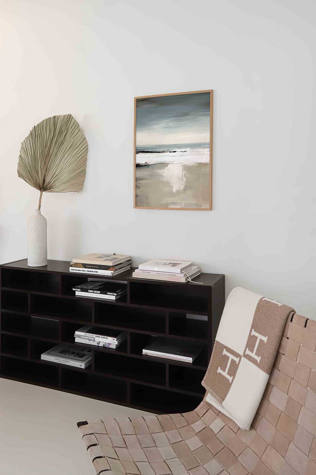 Strand en zee – staande kleurrijke abstracte wanddecoratie van WallArtistic