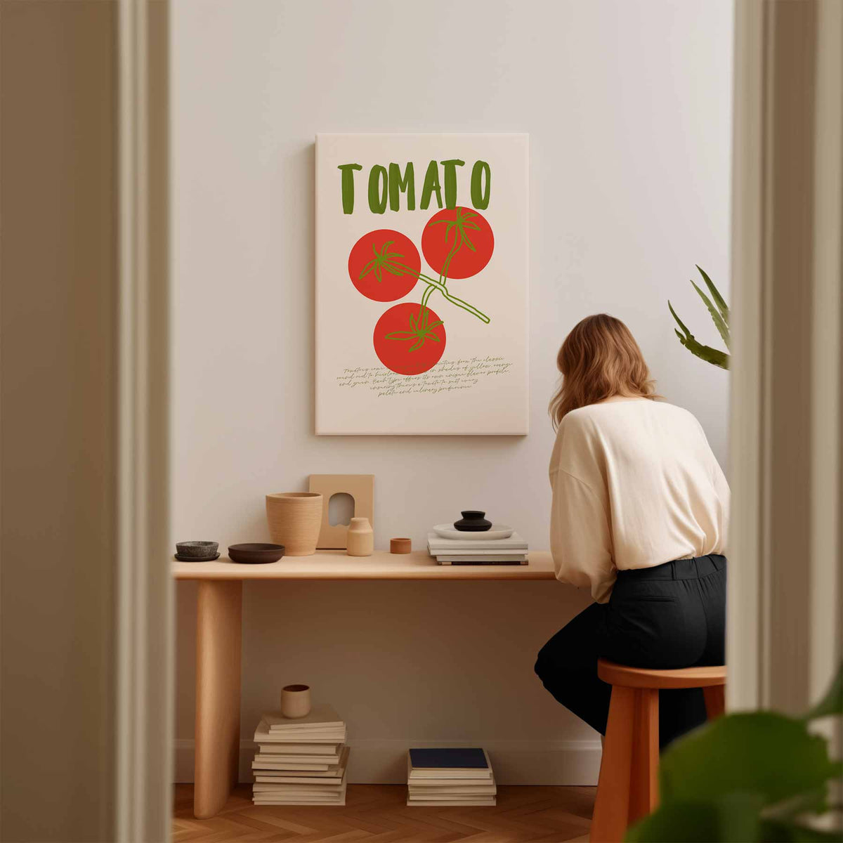 Tomaat Illustratie – staand kunstwerk voor modern interieur