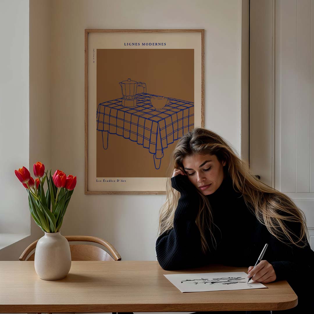 Moderne Lijnen Keukenposter – culinaire wandkunst als portret poster