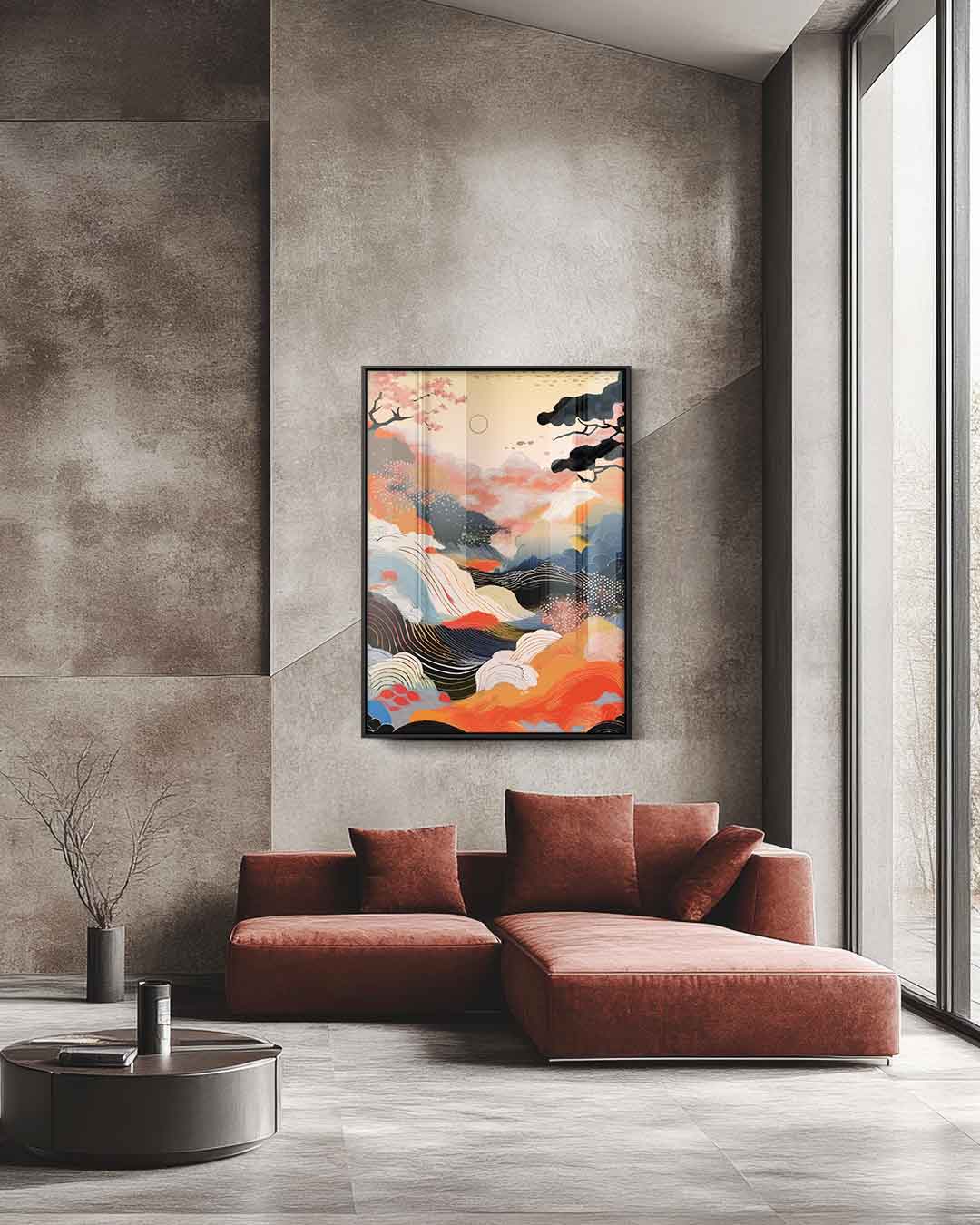 Kleurrijke Horizon – staande wandkunst voor woonkamer of interieur