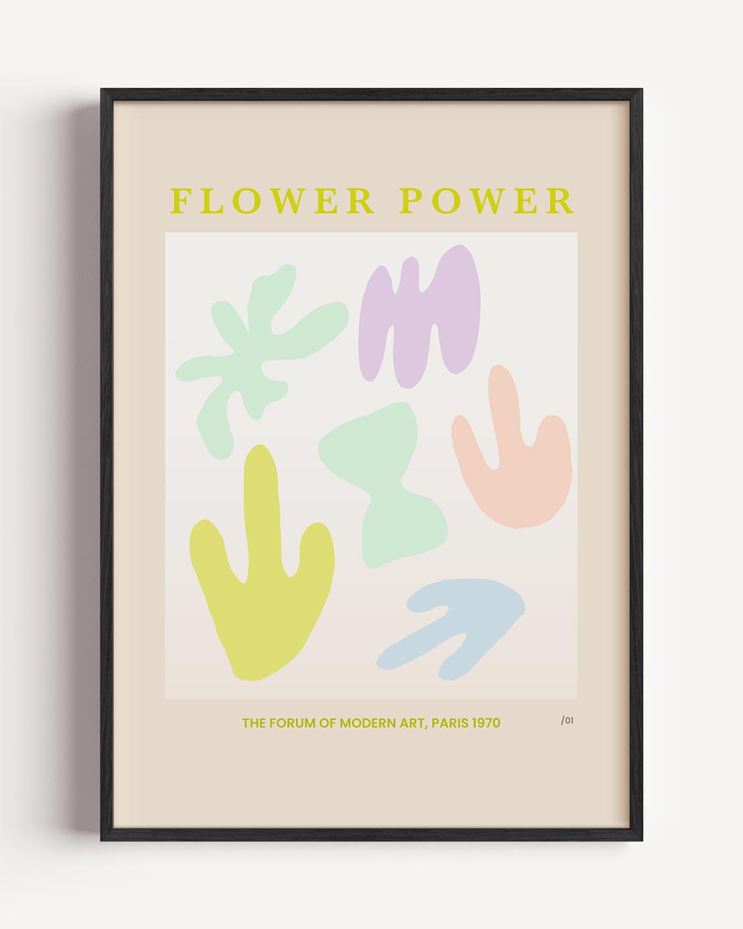 Flower Power Kunstposter – kleurrijke abstracte portret poster als wanddecoratie