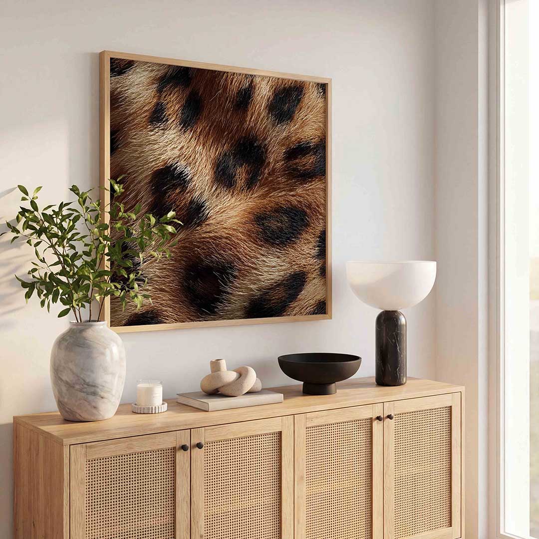 Luipaardprint – tropische wandkunst als vierkante poster