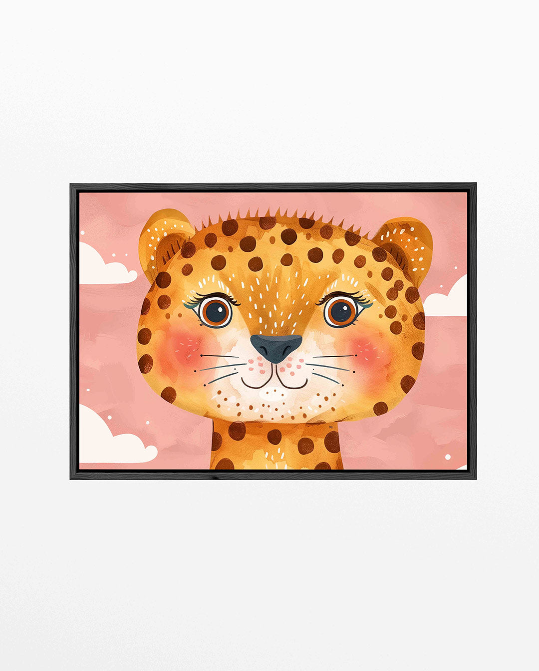 Vrolijke luipaard illustratie – Speelse – liggend kinder kunstwerk