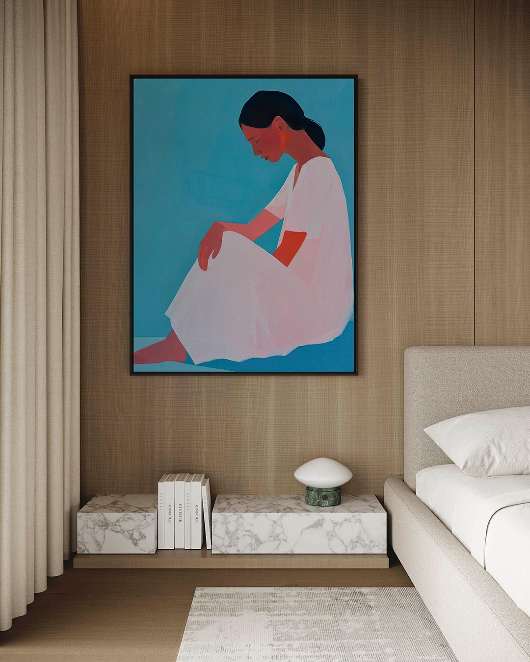 Zittende vrouw – staand wanddecoratie kunstwerk