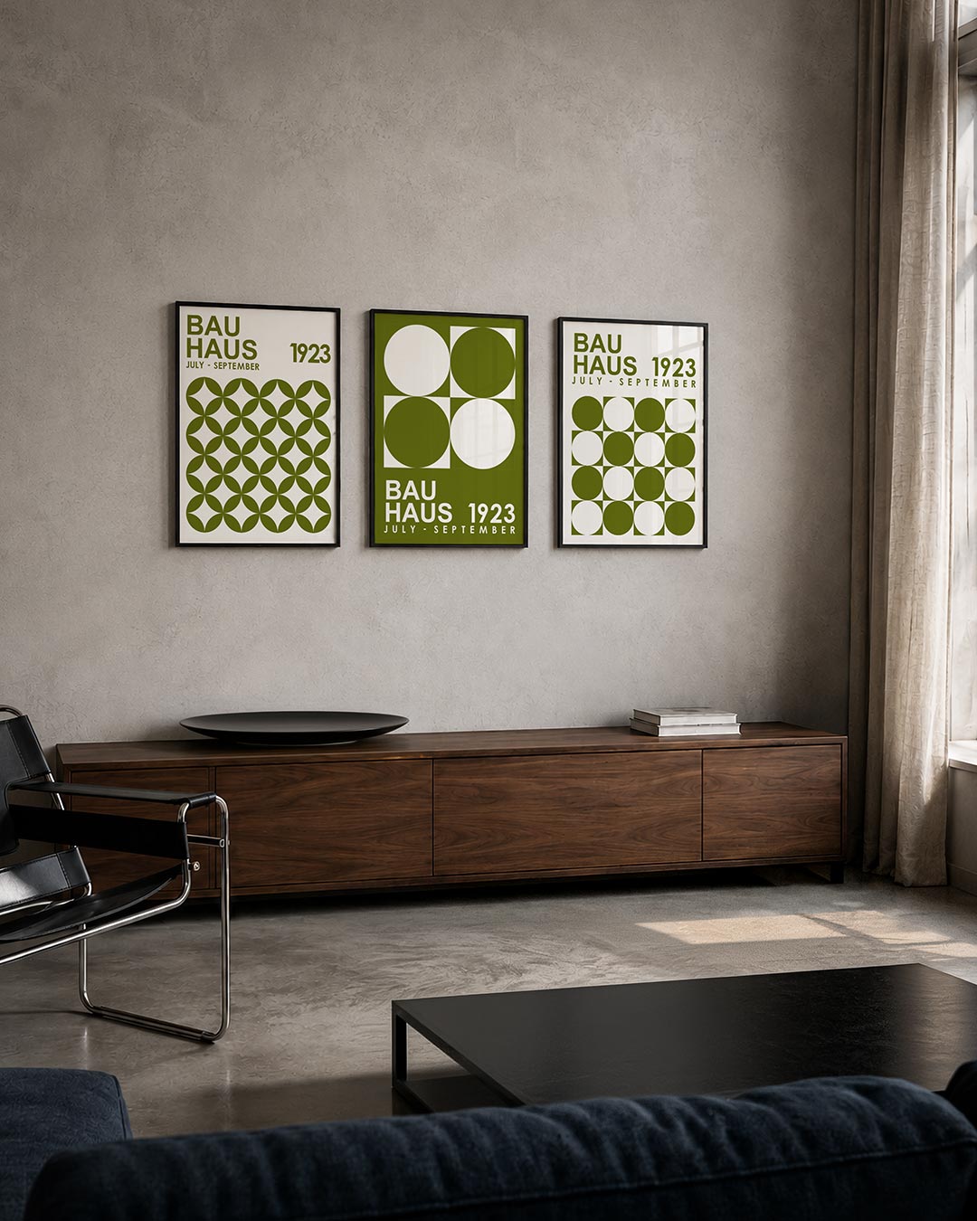 Vormenspel en ritme posterset – tweede productweergave – deze posterset in drie delen toont een speelse herhaling van