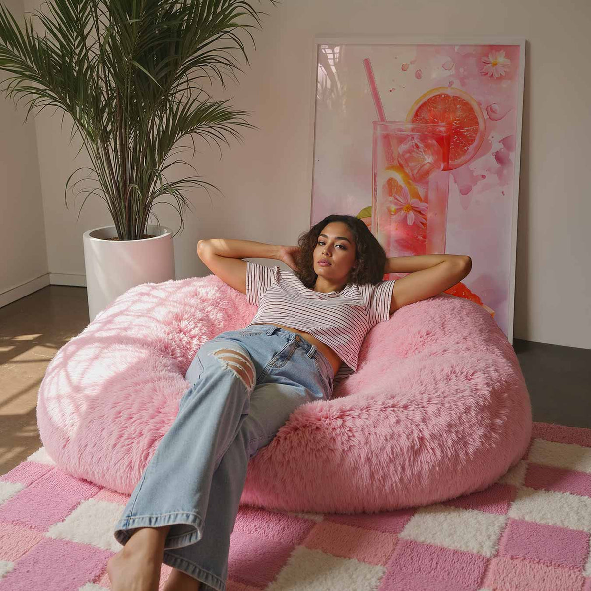 Zomerse Grapefruit Verfrissing – staande muurposter met Popart uitstraling