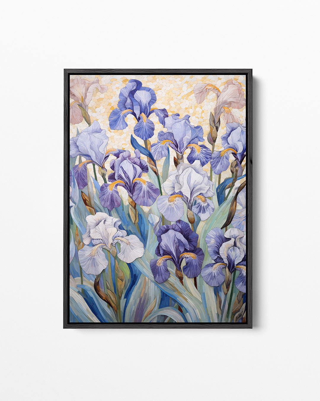 Bloemrijke irissen – staand wanddecoratie kunstwerk
