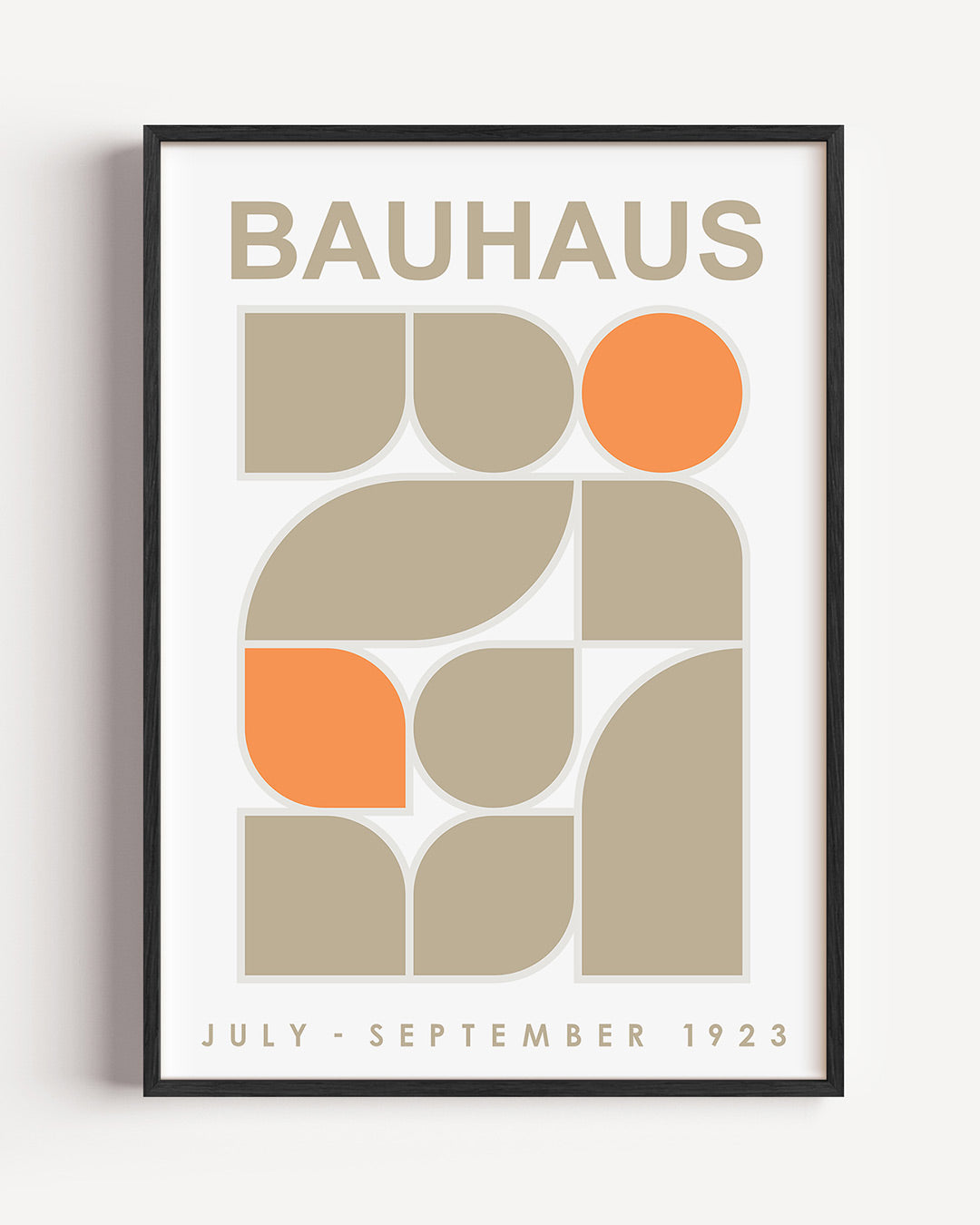 Vormen en kleurvlakken – staande Bauhaus poster als wanddecoratie