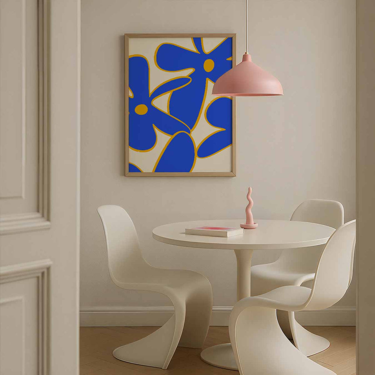 Blauwe Bloemenpracht – bloemen poster in staand formaat