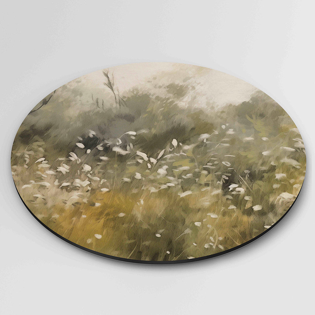 Natuurlijke vegetatie – ronde wanddecoratie met abstract ontwerp
