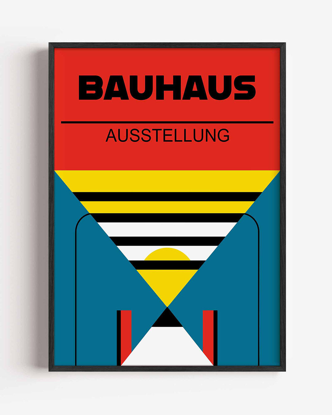Kleurvlakken en lijnen – staande Bauhaus poster als wanddecoratie