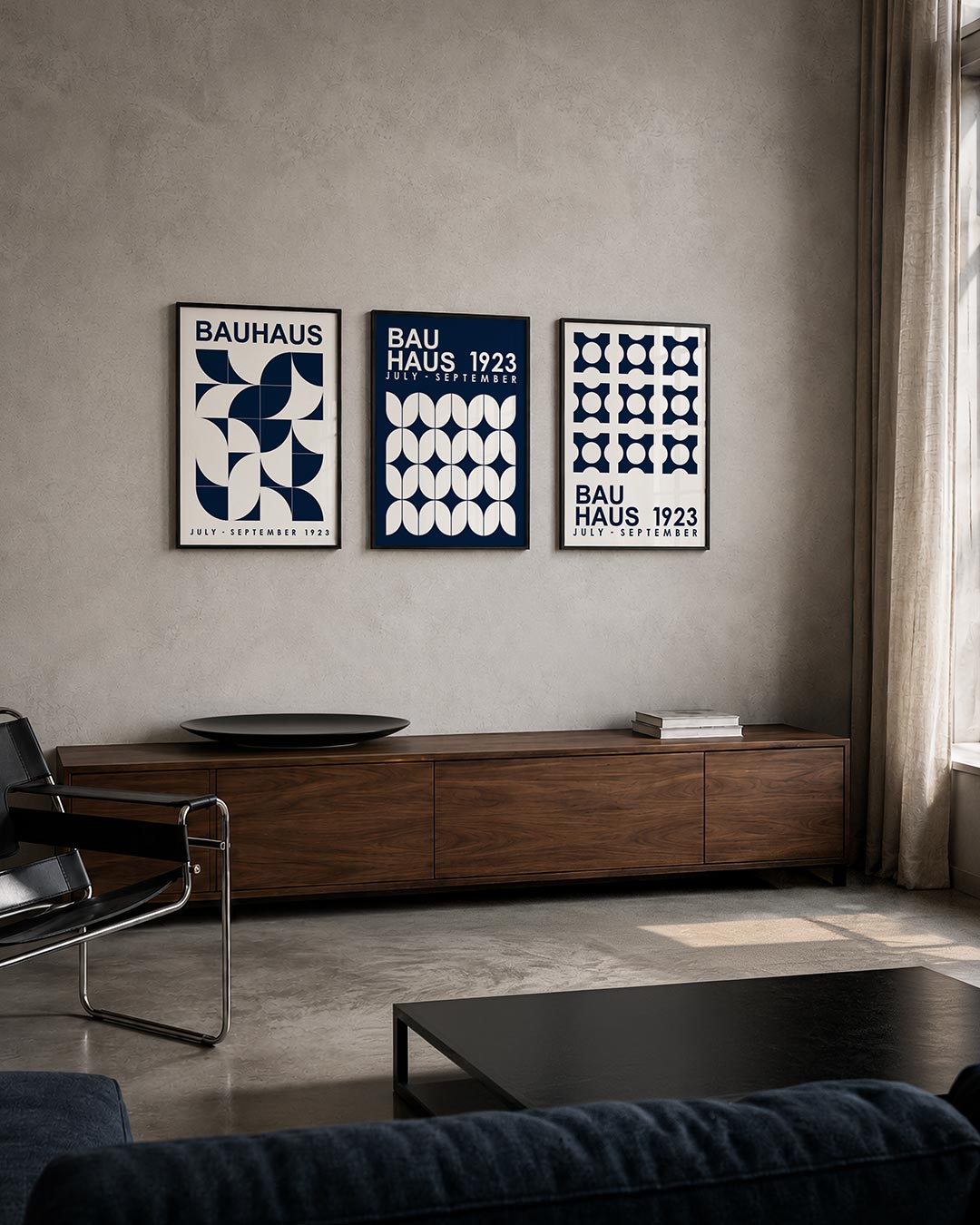 Vorm en balans posterset – tweede productweergave – deze posterset in drie delen toont een spel van halve cirkels en